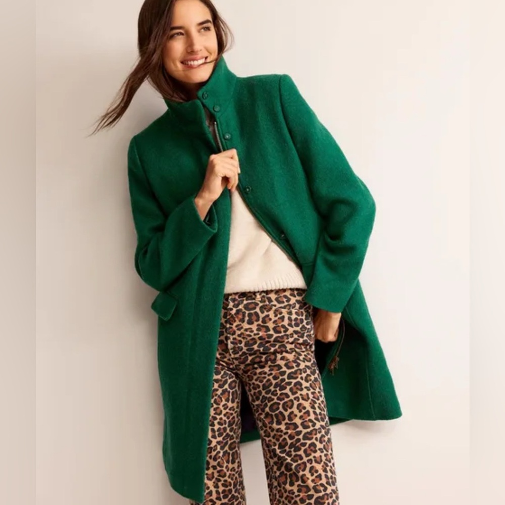 Boden Winchester Textured Coat NWT in Emerald Size 14